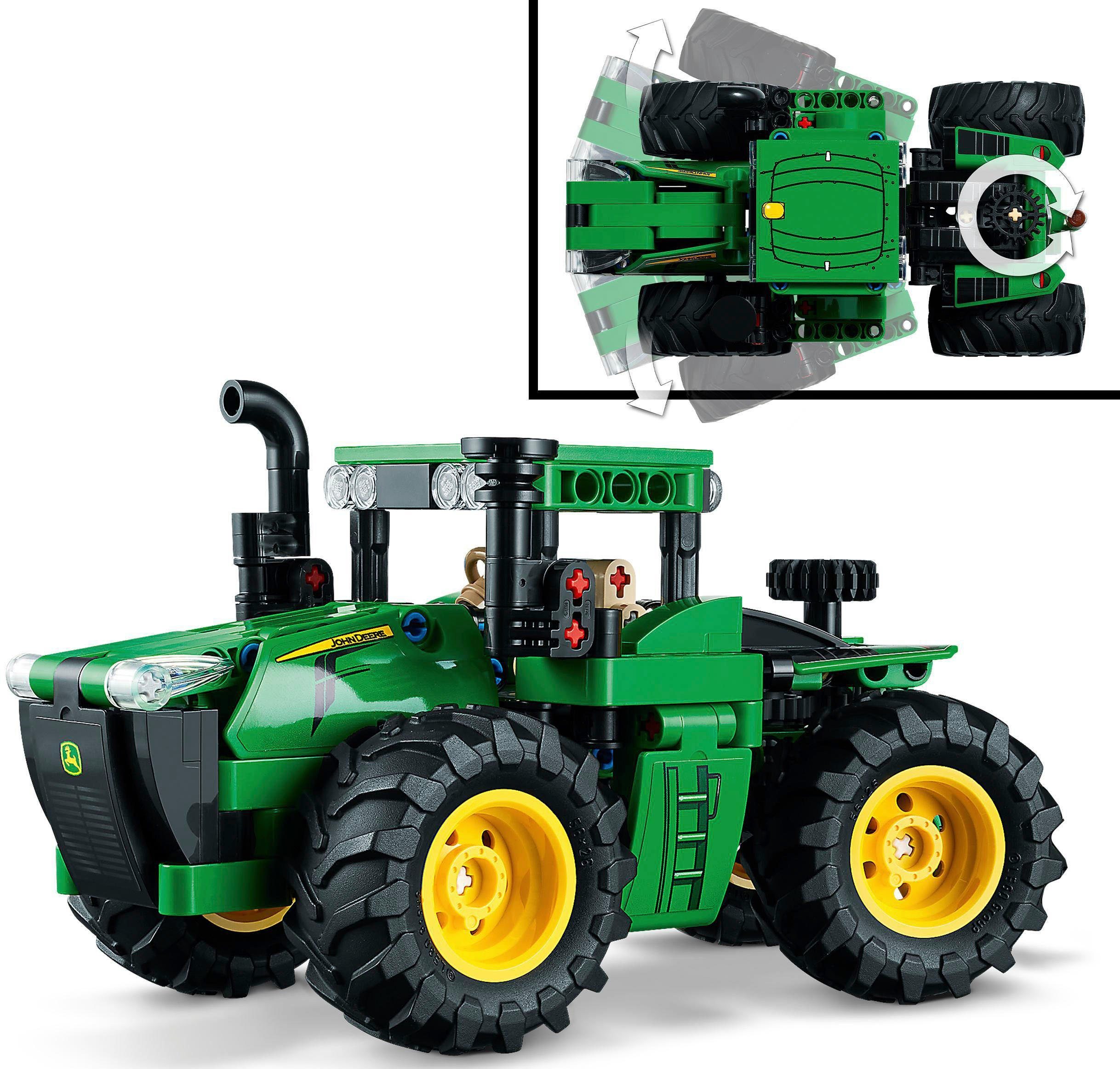 LEGO® Konstruktionsspielsteine John Deere 9620R 4WD Tractor (42136), LEGO® Technic, (390 St), Made in Europe