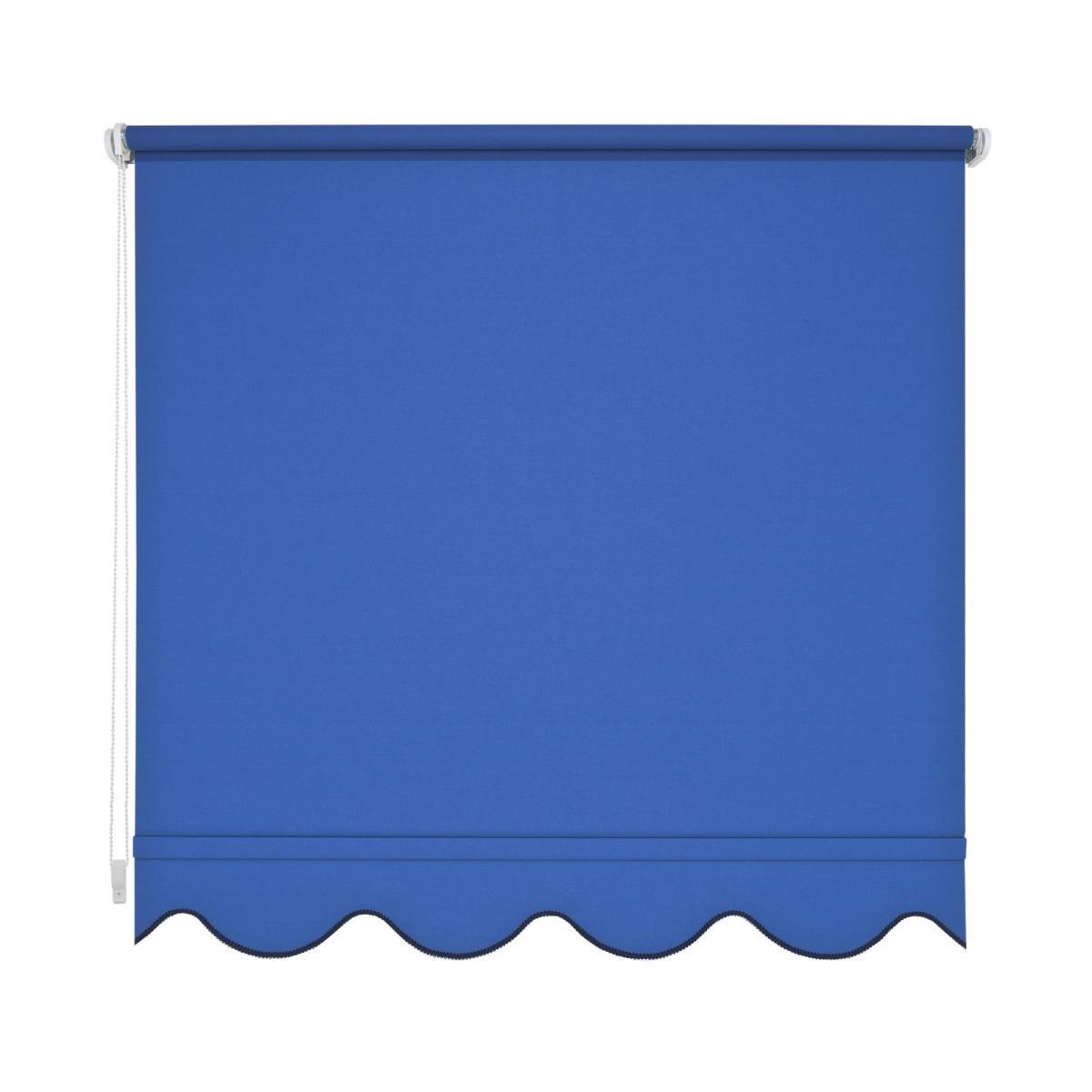 Bella Casa Seitenzugrollo Kettenzugrollo Volantrollo Rollo Klassik lichtdurchlässig 192 x 180 cm blau für Fenster