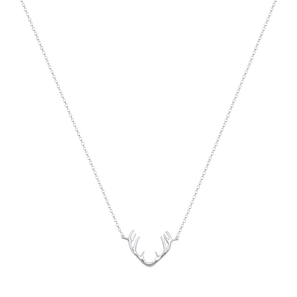 Elli Elli Collier Femmes Bois Renne Pendentif en Argent Sterling 925 Bijoux