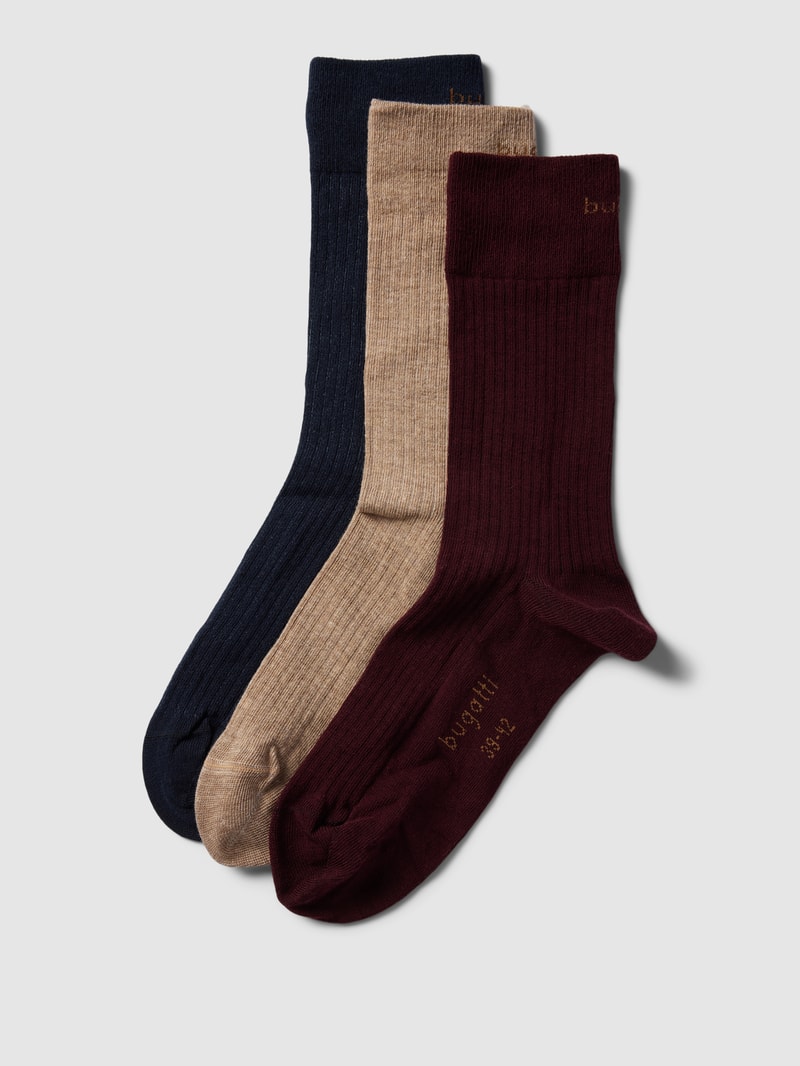 Socken im 3er-Pack in bordeaux rot