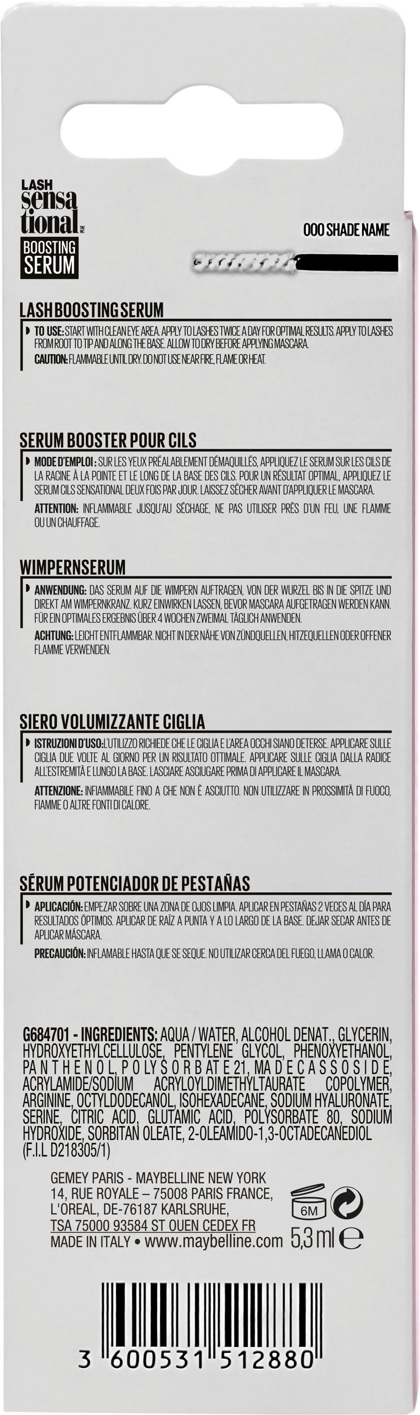 MAYBELLINE NEW YORK Primer Lash Sensational Wimpernserum, Wimpern Primer