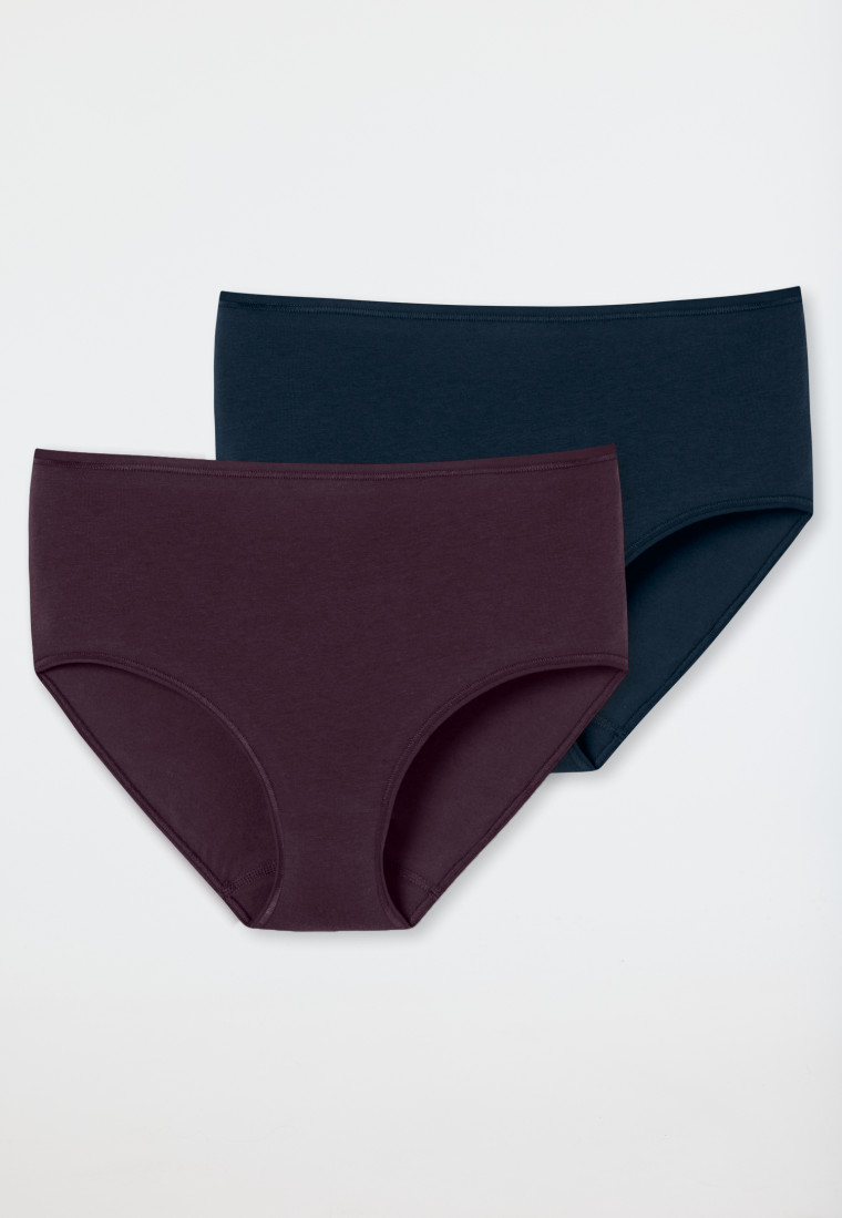 Midislip 2er-Pack Organic Cotton nachtblau/pflaume - 95/5