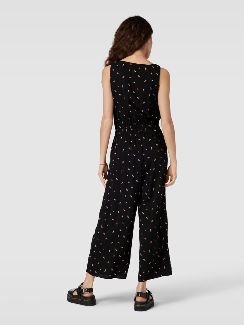 Jumpsuit mit Allover-Muster in schwarz
