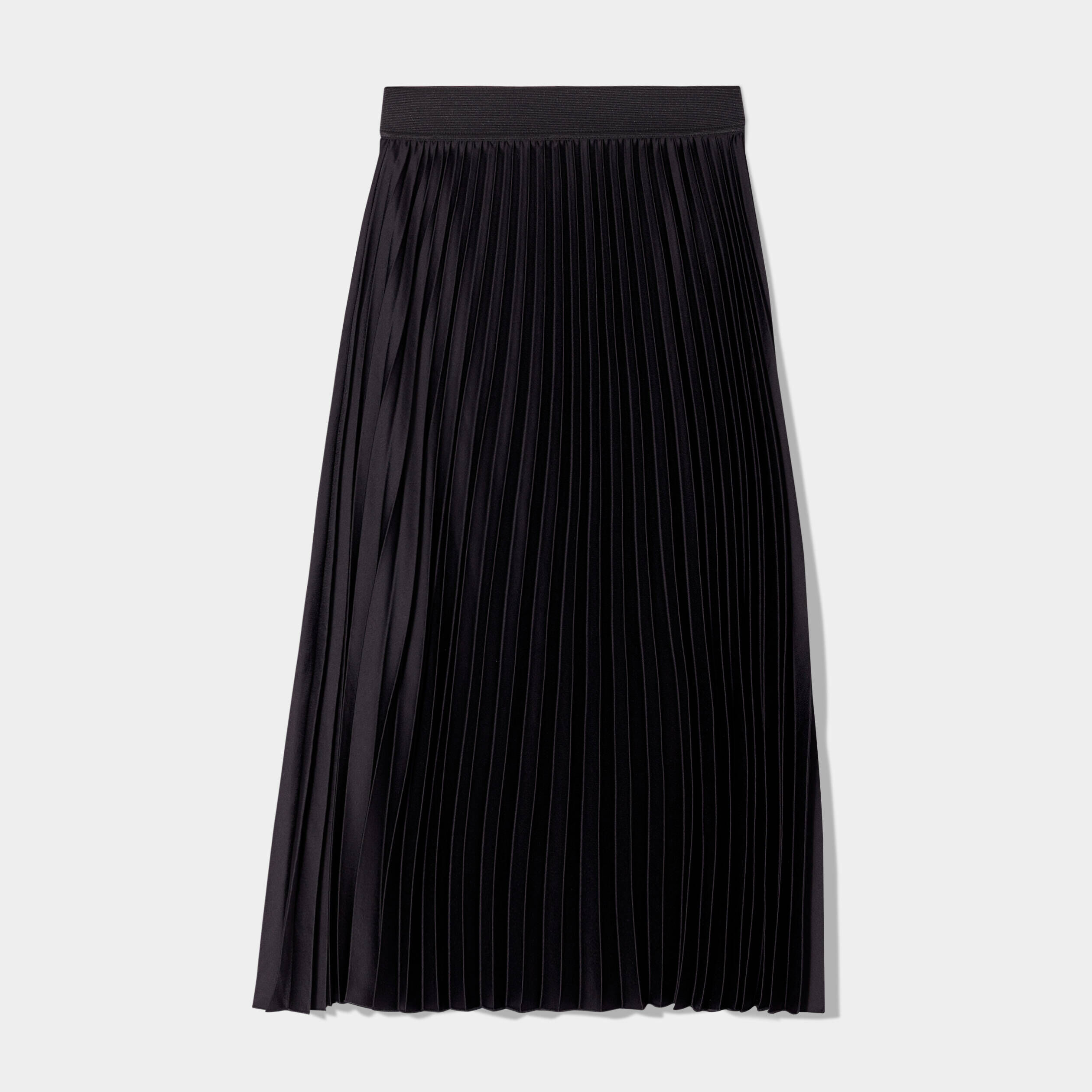Jupe longue patineuse plissée noir femme | Cache Cache