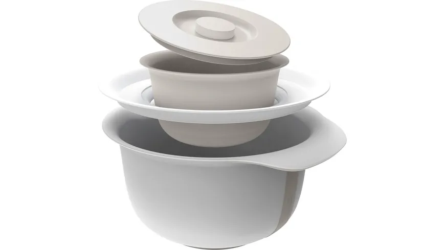 rotho Rührschüssel Set Fresh 1,2l & 4l 1 cm Cool Grey