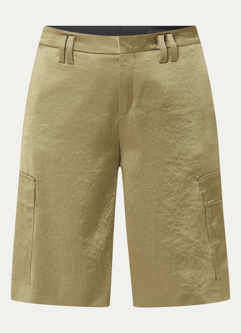 Short cargo DRYKORN Trail taille haute, coupe large, en satin avec poches latérales