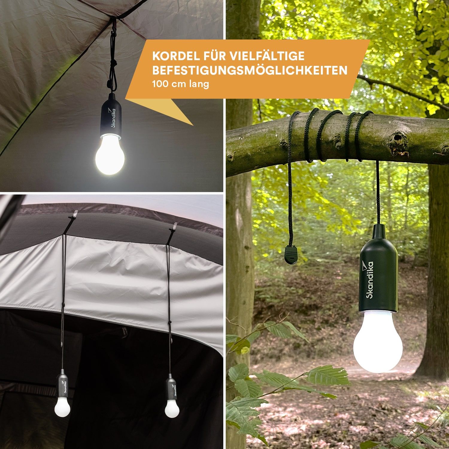 Skandika Narvik 4er-Set LED-Campinglampe