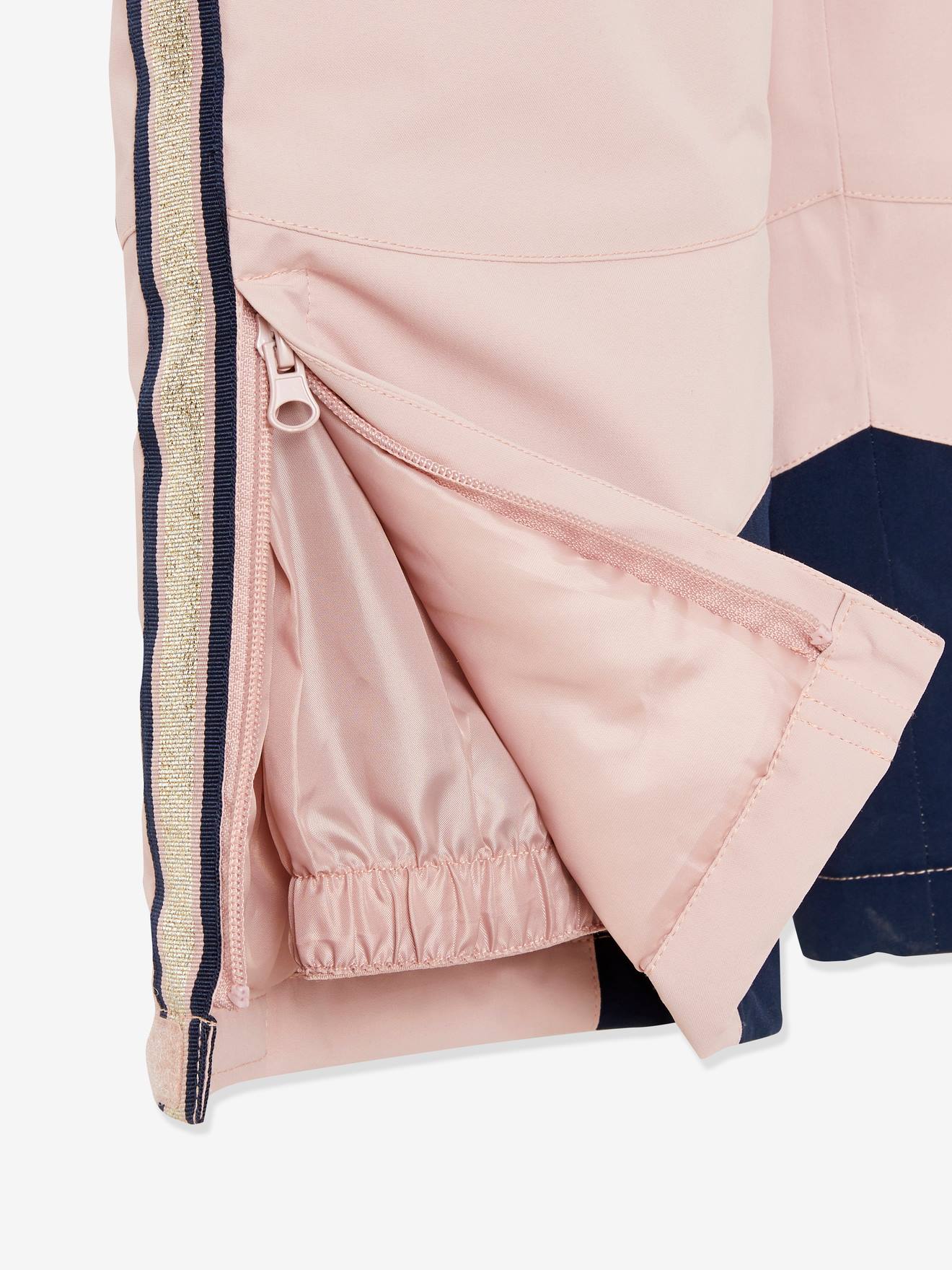 Pantalon de ski fille détails techniques et irisés garnissage recyclé rose