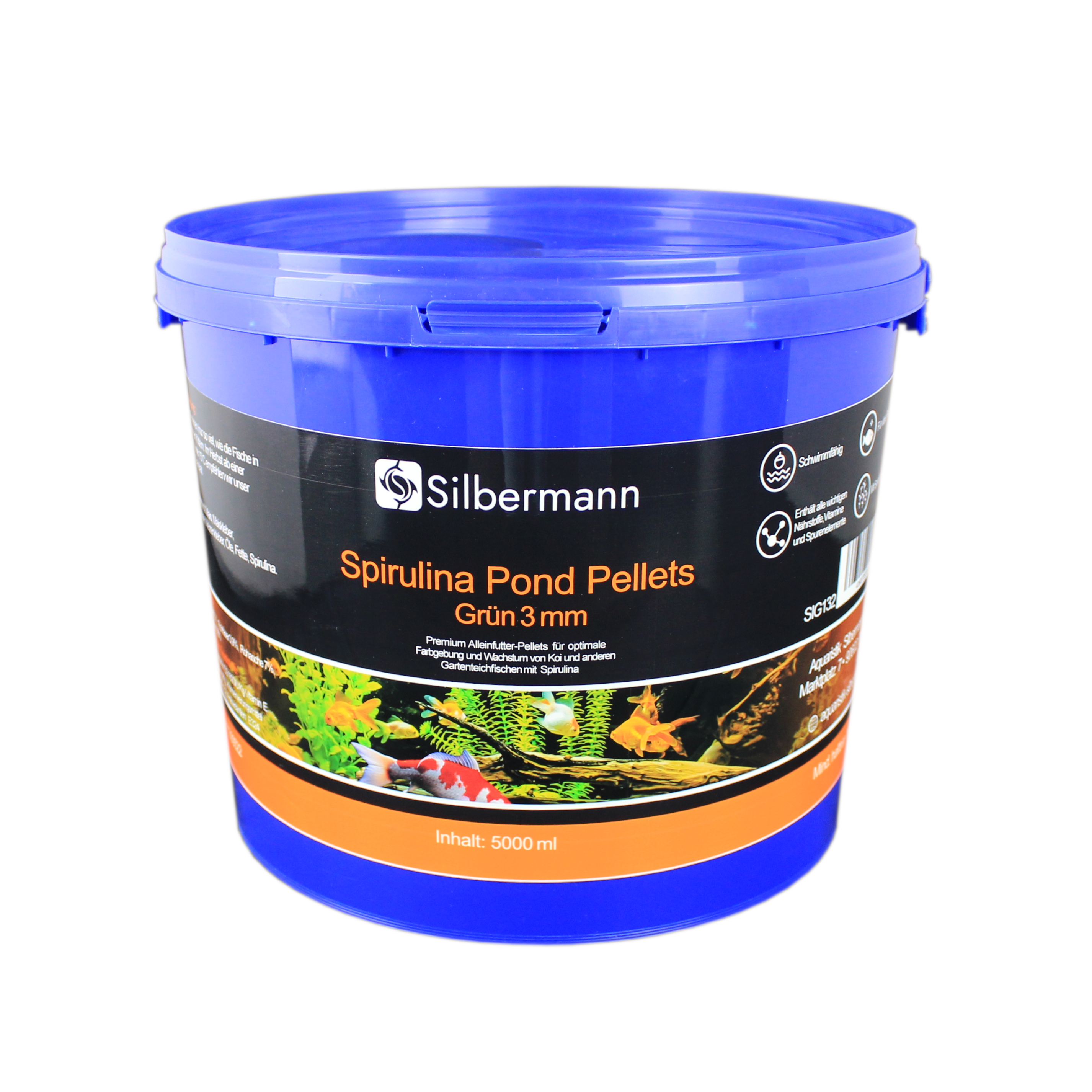 Silbermann Hauptfutter Silbermann Spirulina Pond Pellets 3 mm 5 kg