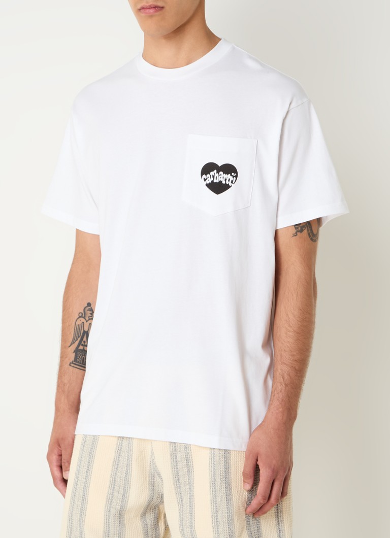 Tricou Carhartt WIP Love cu buzunar la piept și logo