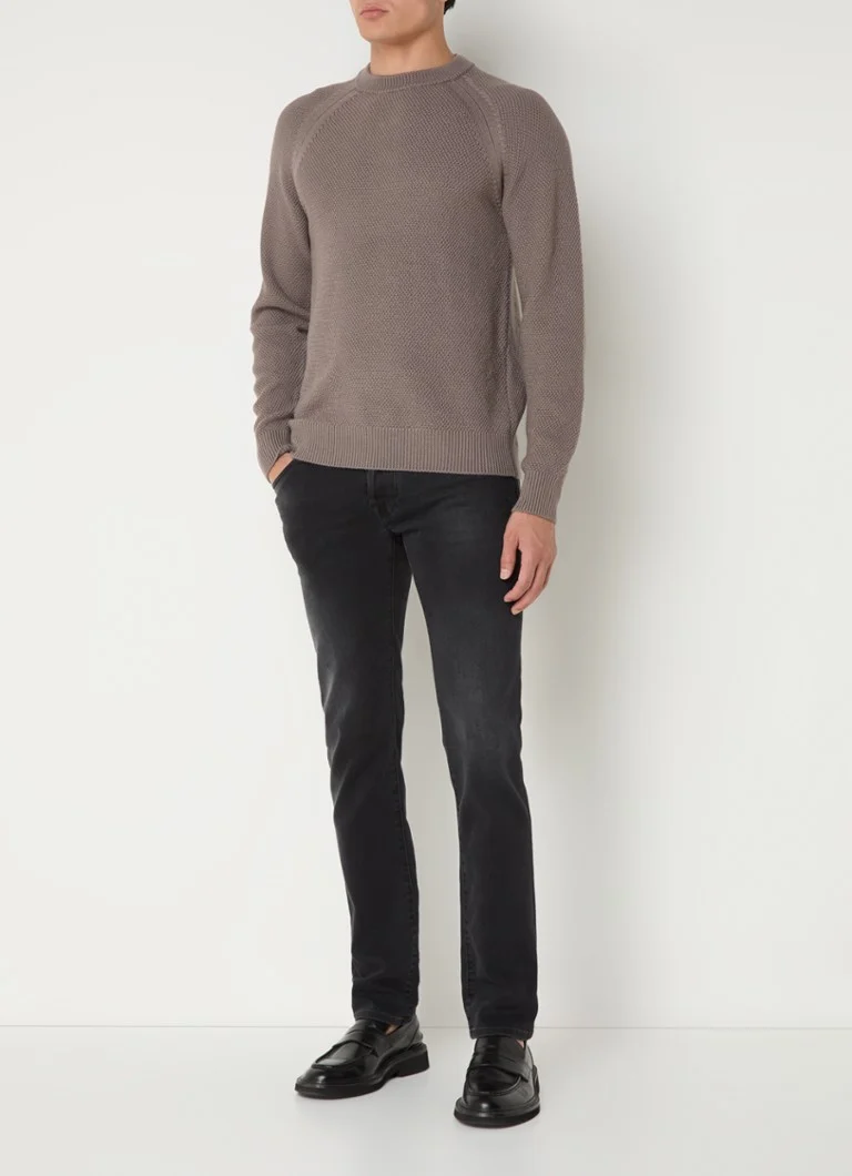 Jacob Cohën Raglan coarse knitted sweater made of virgin wool