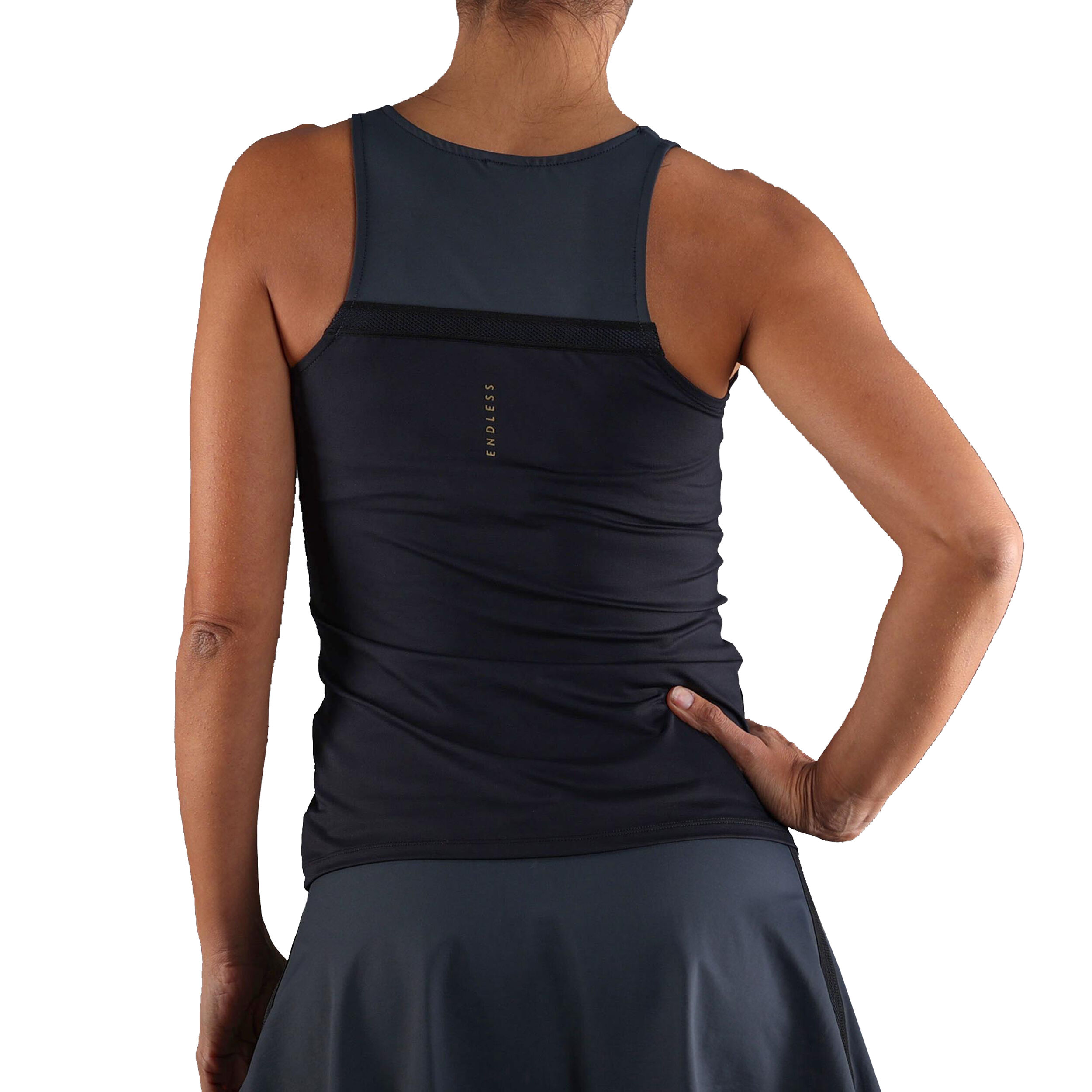 Lux Ribbon Tank-Top Damen - Schwarz, Grau