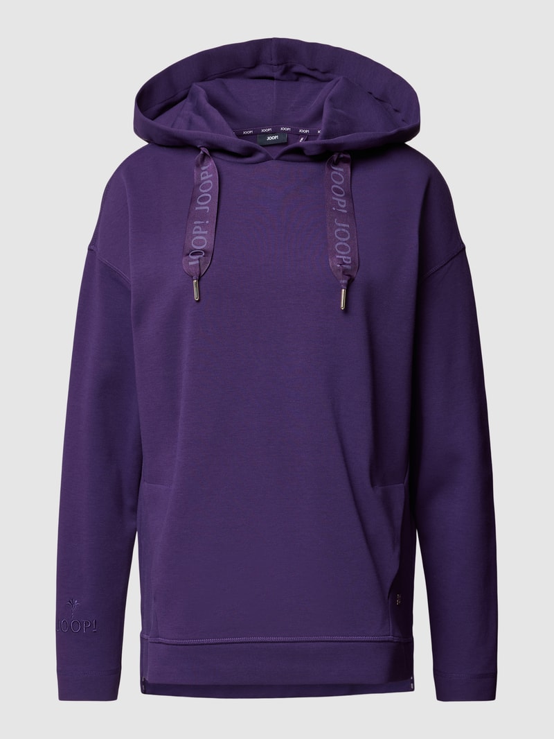Hoodie mit Label-Details in lila