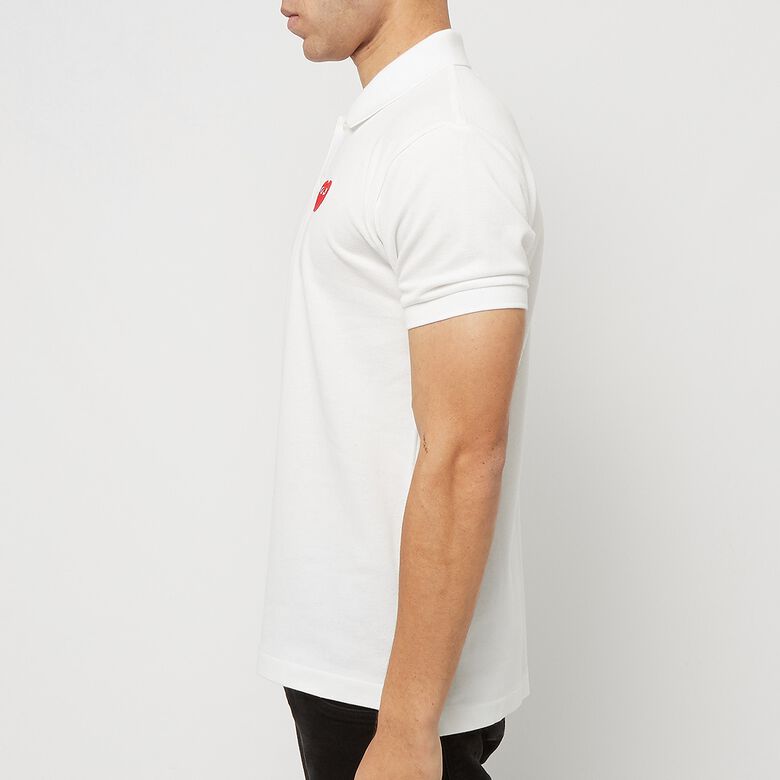 Comme des Garcons Play Play Polo Shirt Red Heart white