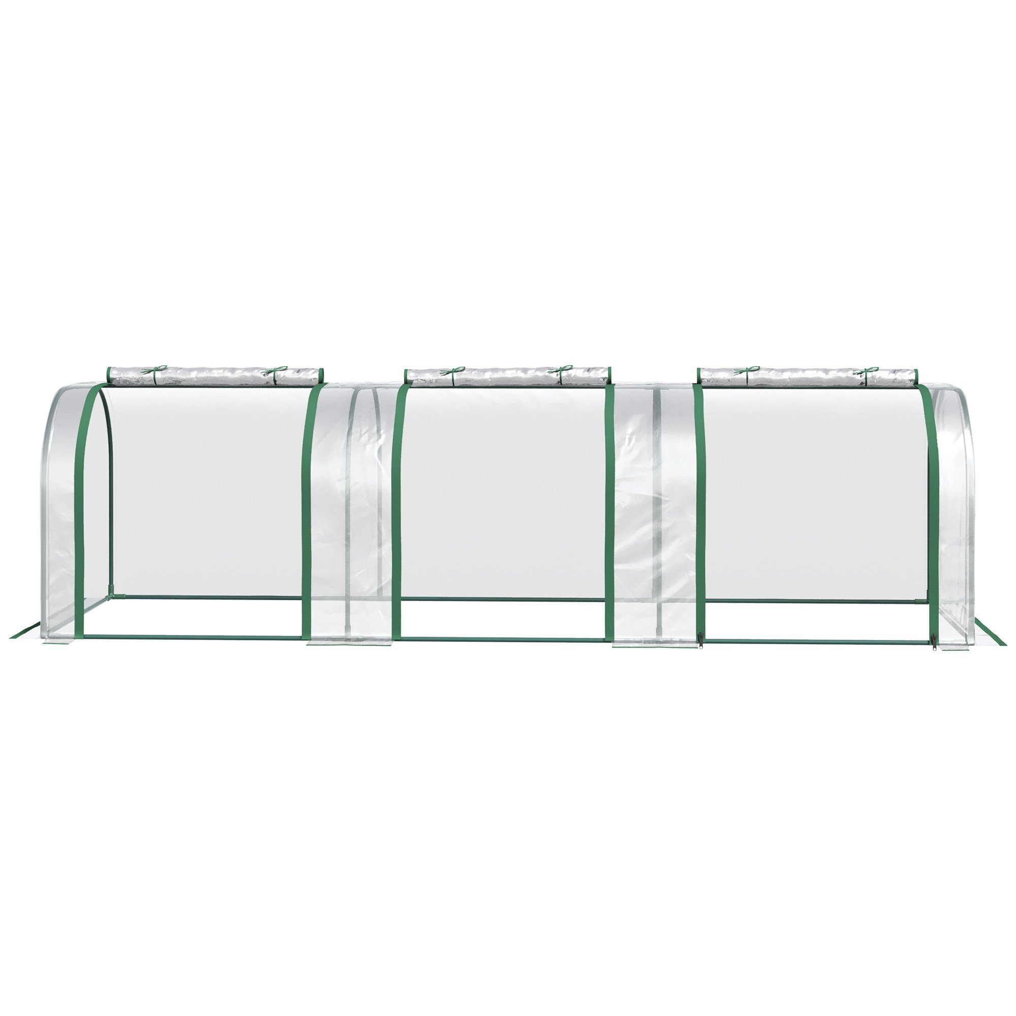 Outsunny Foliengewächshaus, BxTxH: 100 x 350 x 80 cm, 0 mm Wandstärke, Set, Gewächshaus, Treibhaus mit Tür