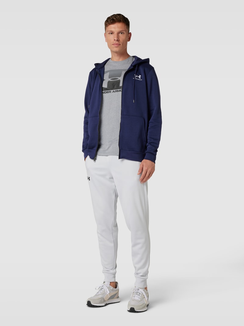 Sweatjacke mit Label-Print in marineblau