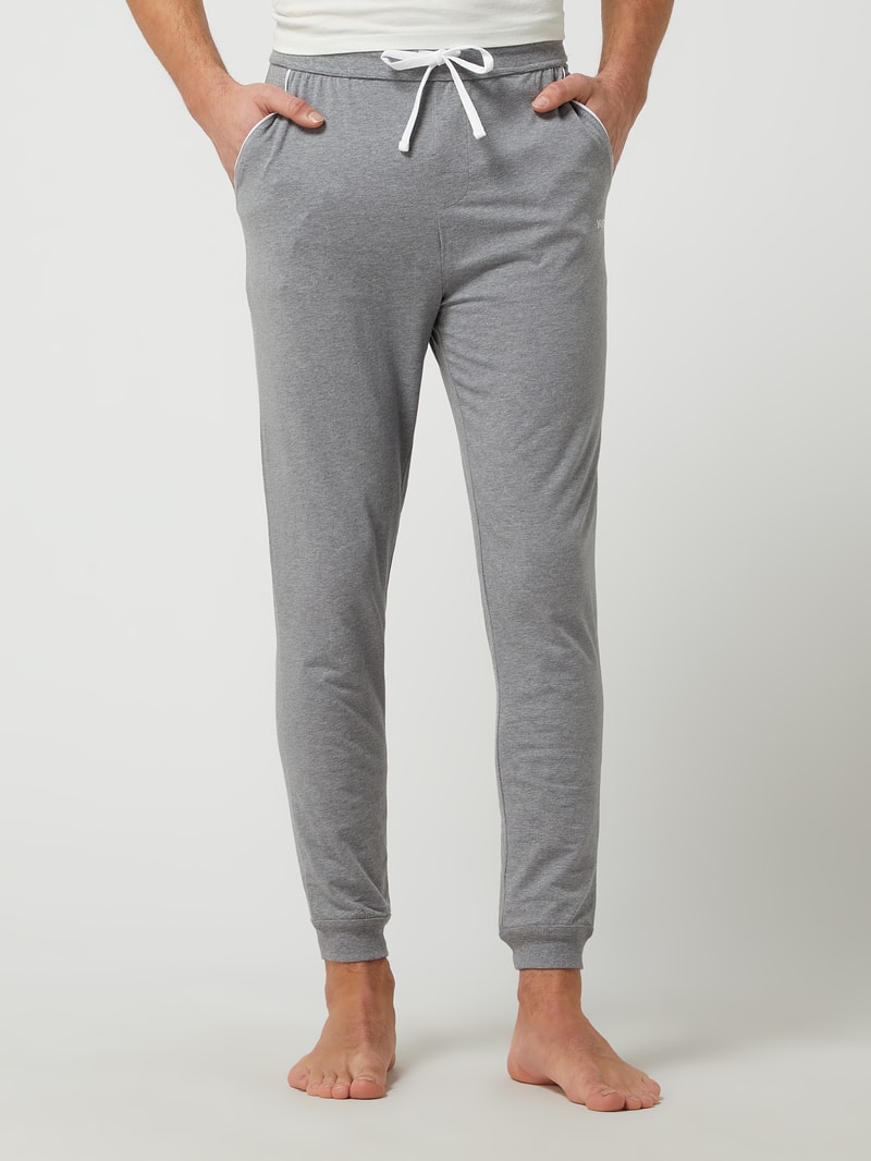 Pyjama-Hose mit Stretch-Anteil in mittelgrau meliert