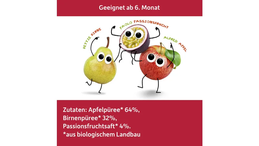 Freche Freunde Quetschie Apfel, Birne & Passionsfrucht 100 g