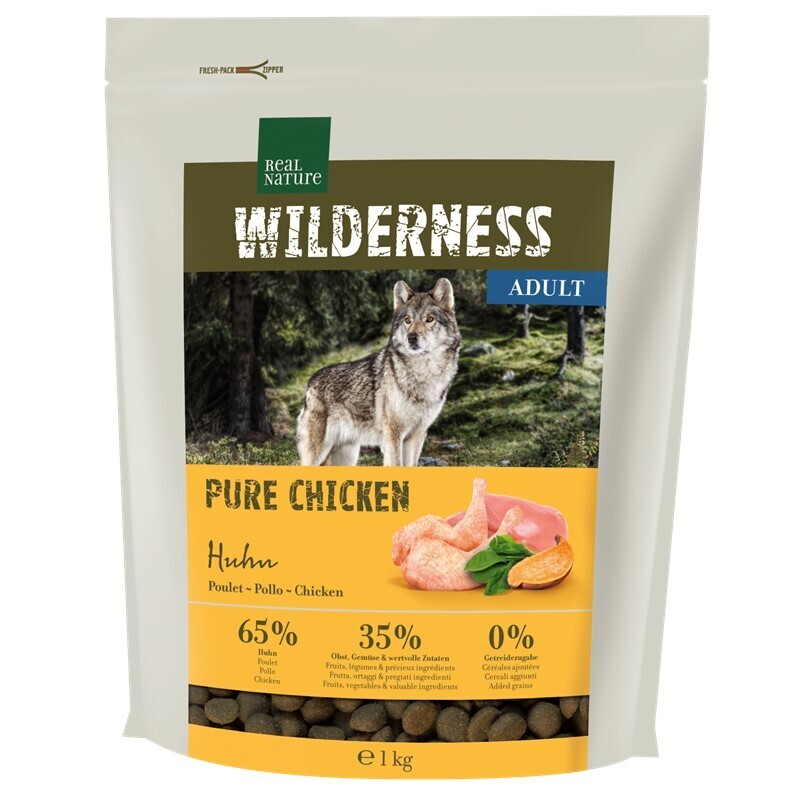 REAL NATURE Hundetrockenfutter REAL NATURE WILDERNESS Adult Pure Chicken 1 kg