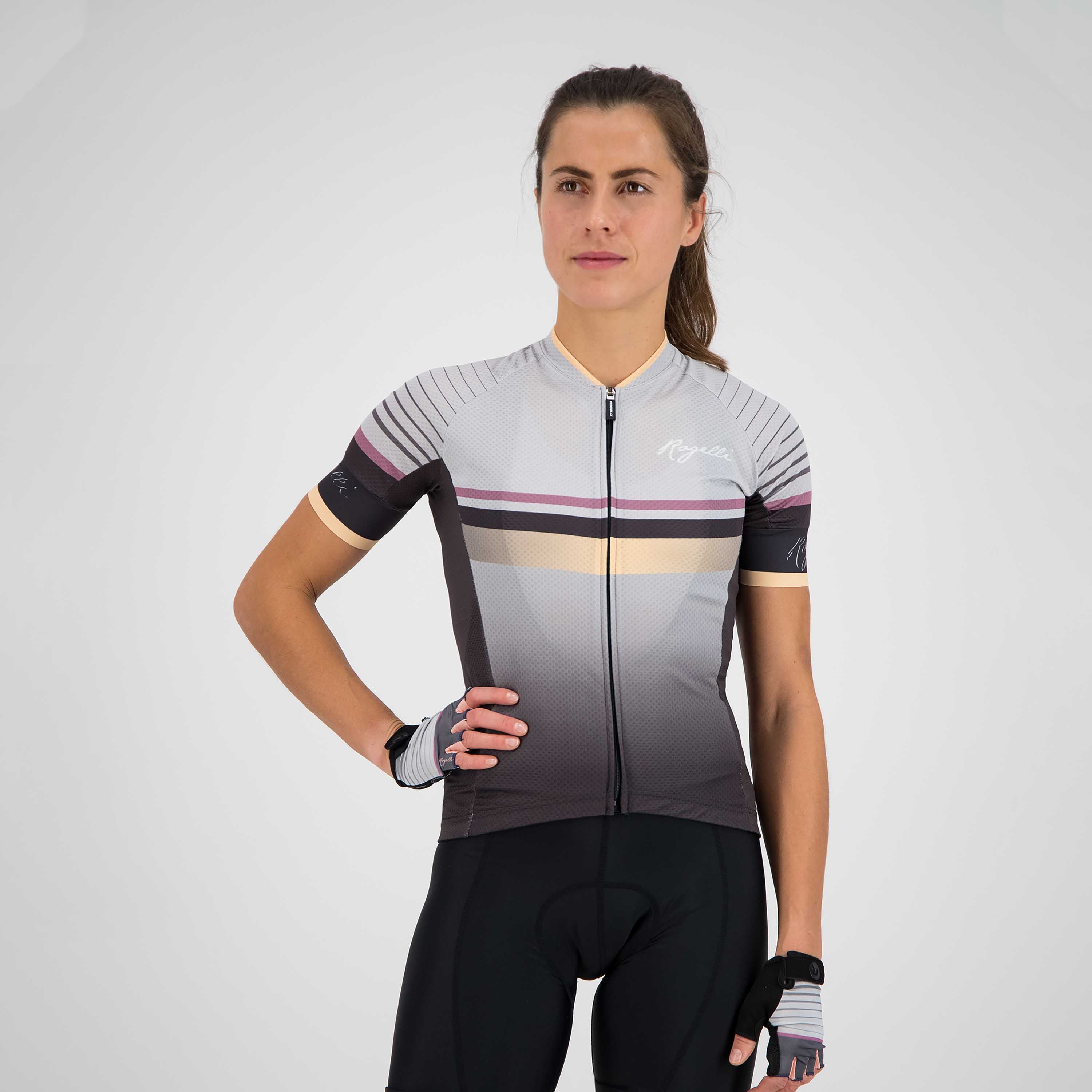 Rogelli Impress Grau/Gold Damen Radtrikot Kurzarm