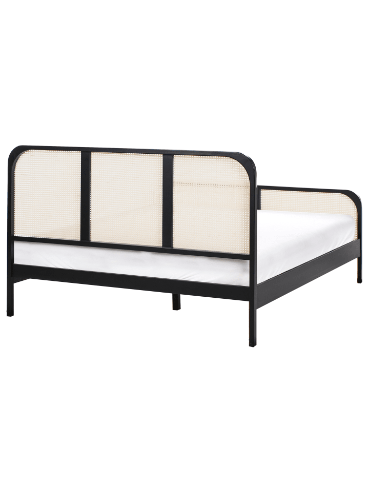 Beliani Doppelbett GONFARON in Schwarz/Braun - (W) 166 x (H) 108 x (L) 209 cm günstig kaufen onesize