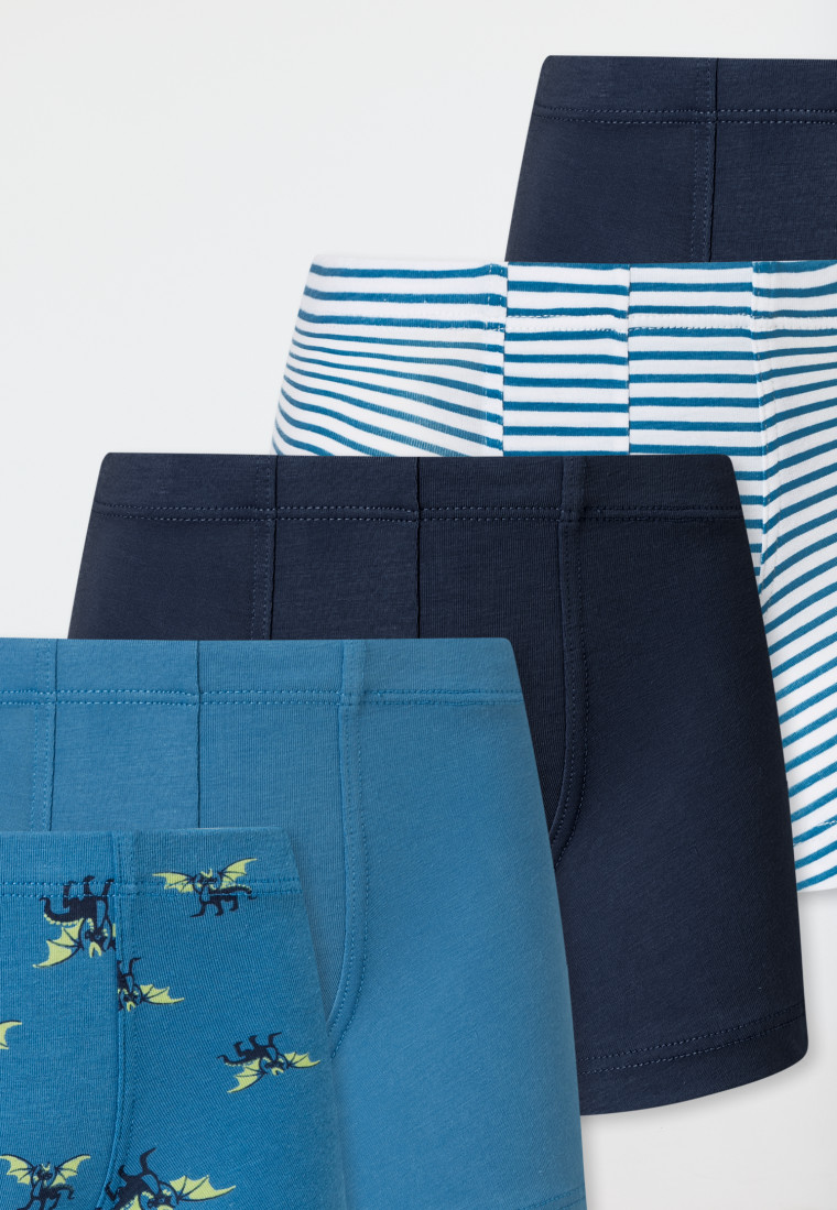 Shorts 5er-Pack Organic Cotton Softbund Streifen und Drachen - 95/5