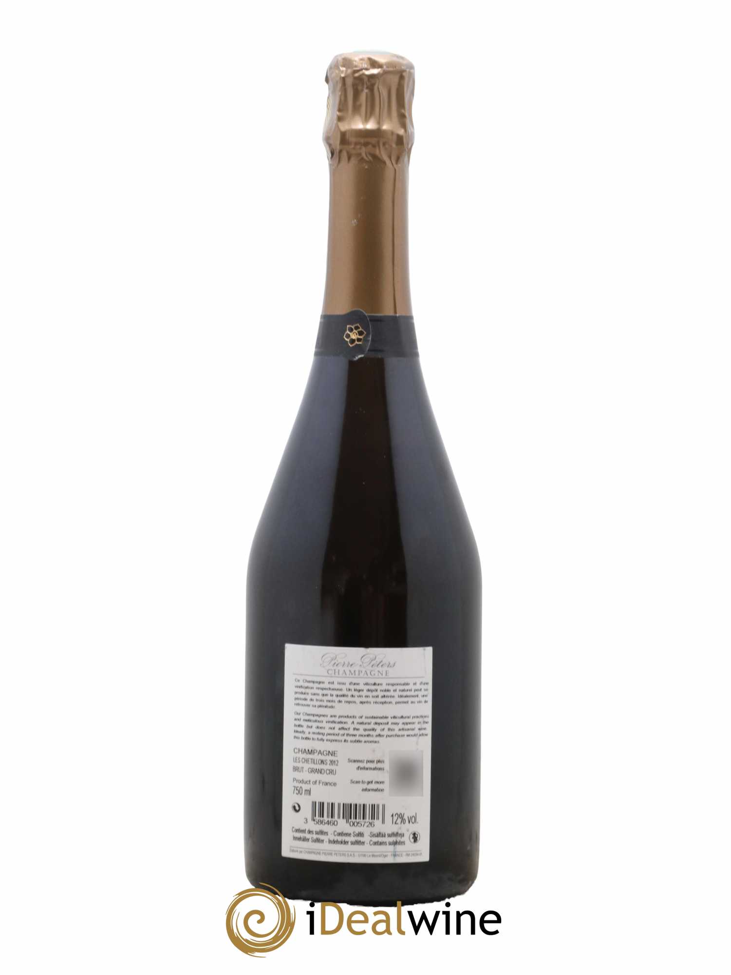 Cuvée Spéciale les Chétillons Blanc de Blancs Brut Pierre Peters  2012 - Lot de 1 Bouteille