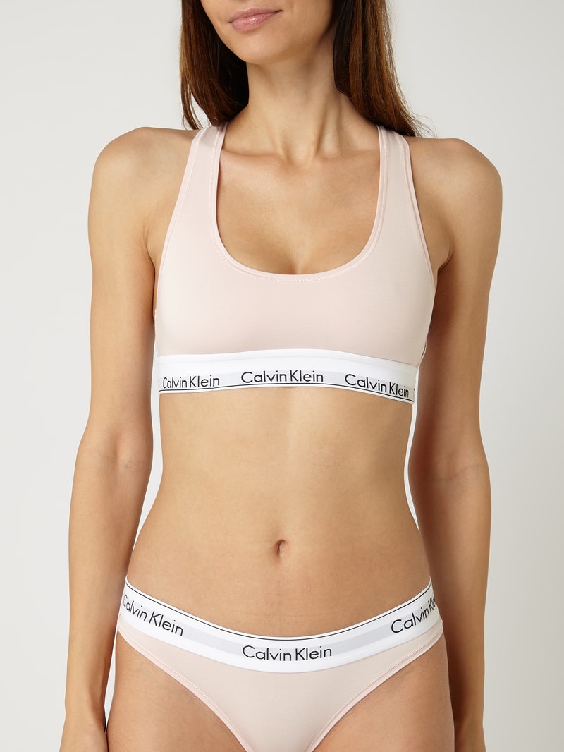 Bustier mit Logo-Bund in rosa