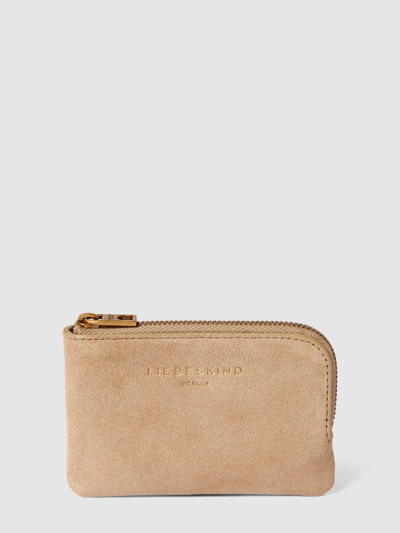 Portemonnaie mit Label-Detail Modell 'MICA' in camel