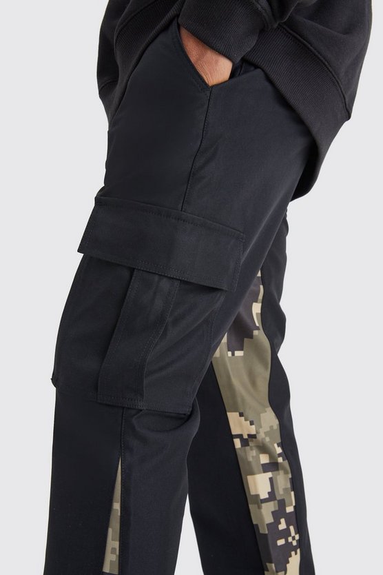 Slim-Fit Cargo-Hose mit Camouflage-Print