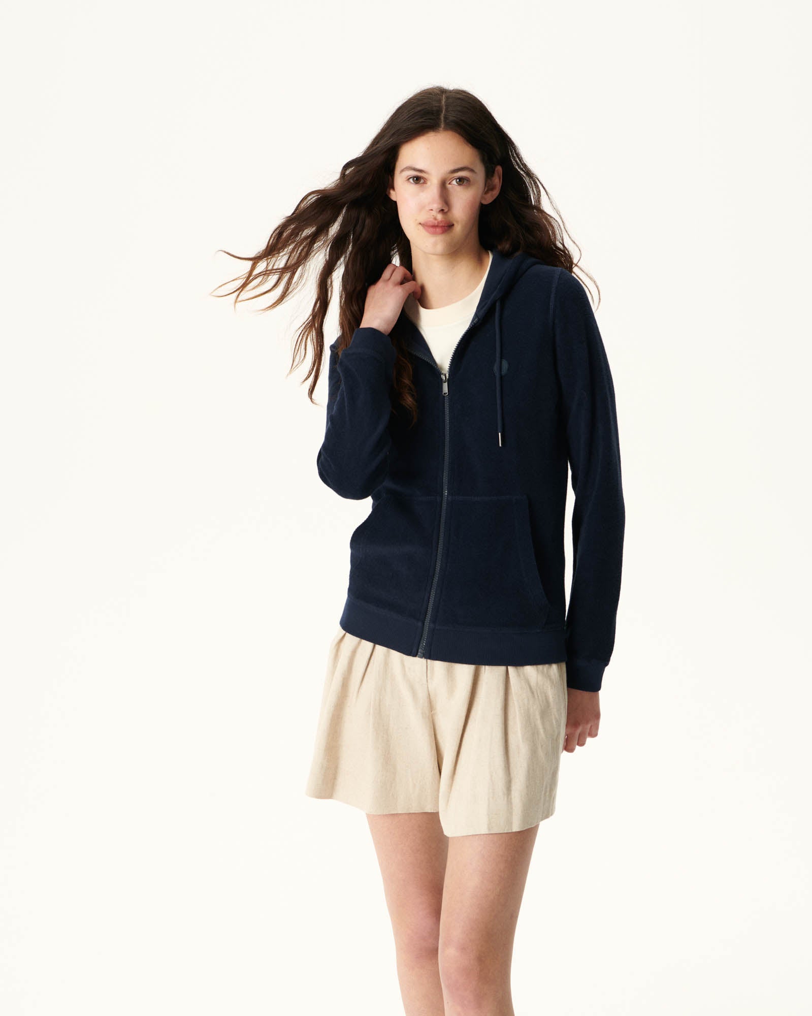 Veste zipée éponge Marine Corail