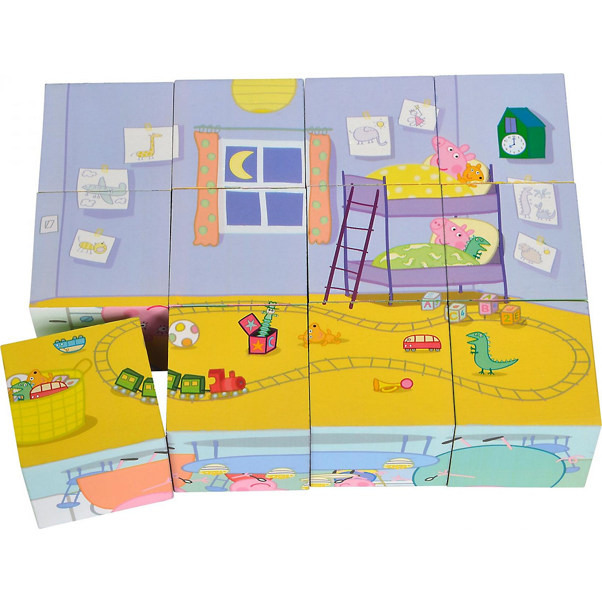 Peppa Pig Würfelpuzzle, 12 Teile