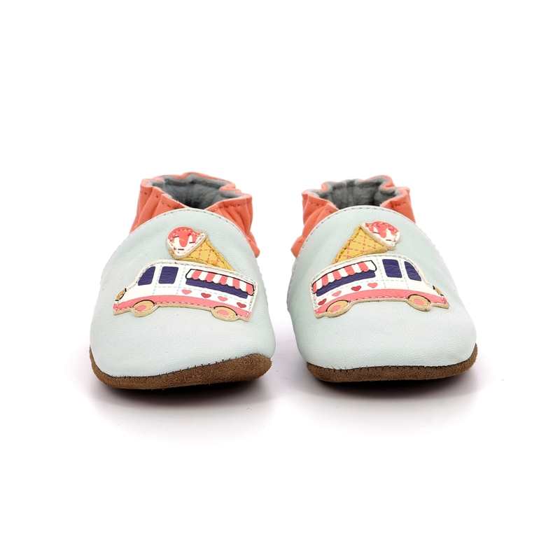 Chaussons cuir tannage vegetal Ice Cream Bus
