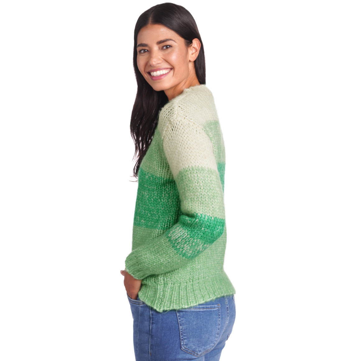 Damen Strickpullover mit Farbverlauf
