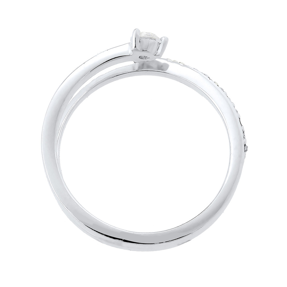 Elli Elli Bague Femme Motif de Flèche avec Cristaux de Zircone et Cristaux en Argent S Bague