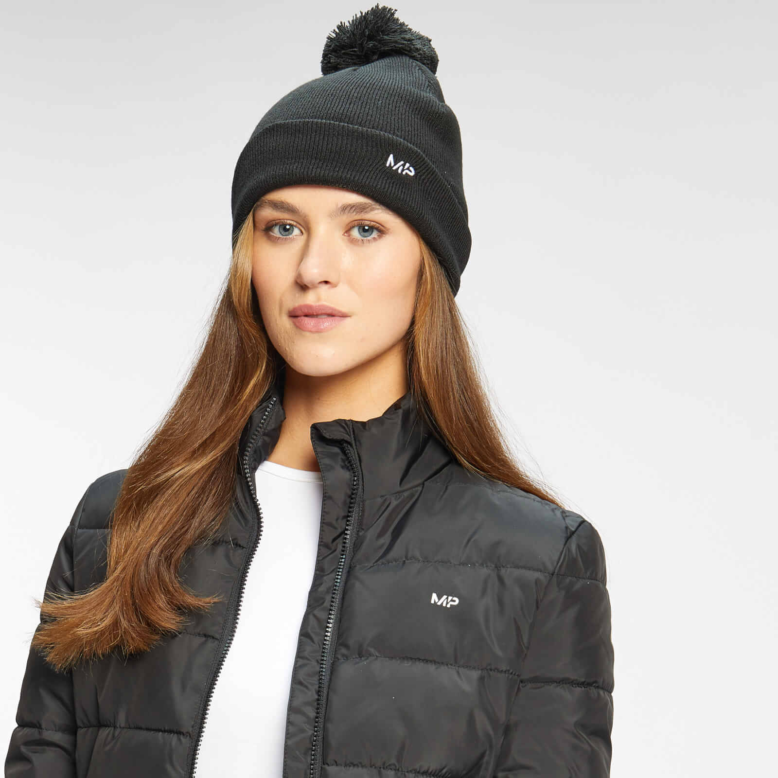 Bonnet à pompon MP – Noir/Blanc
