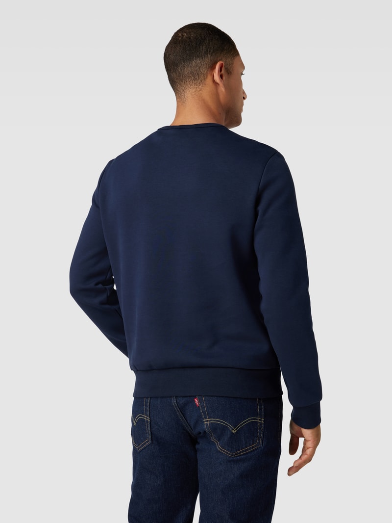 Sweatshirt mit Logo-Stitching in marineblau