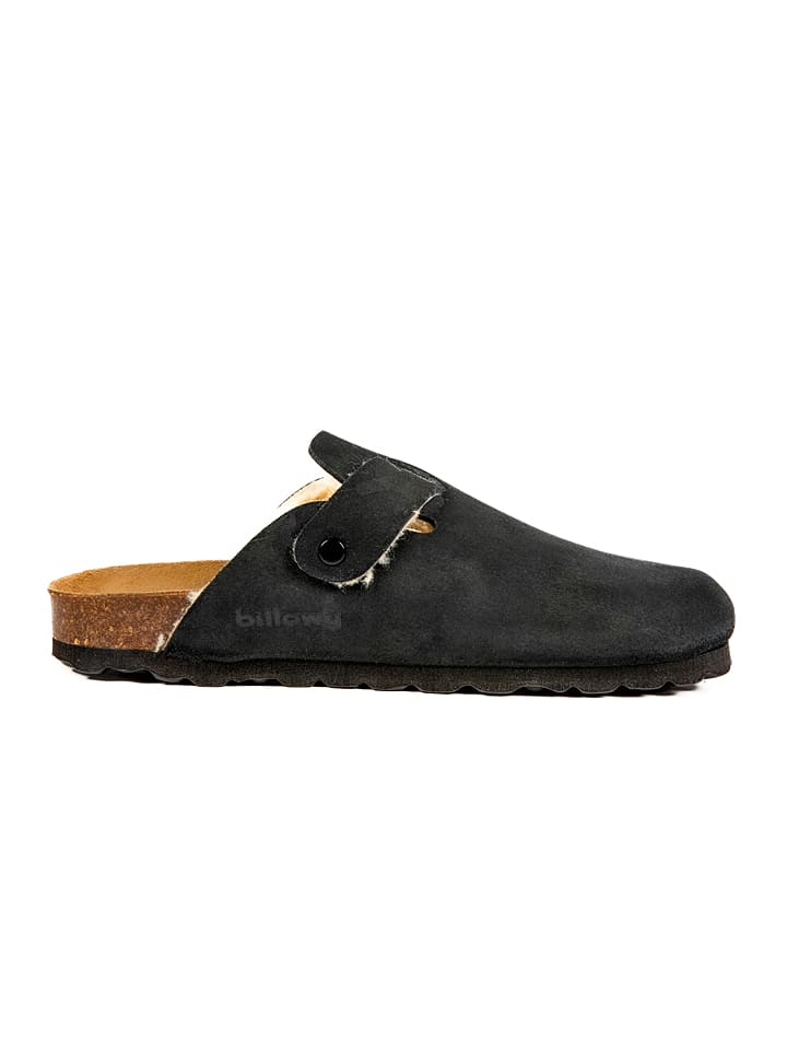 billowy Leder-Clogs in Schwarz günstig kaufen