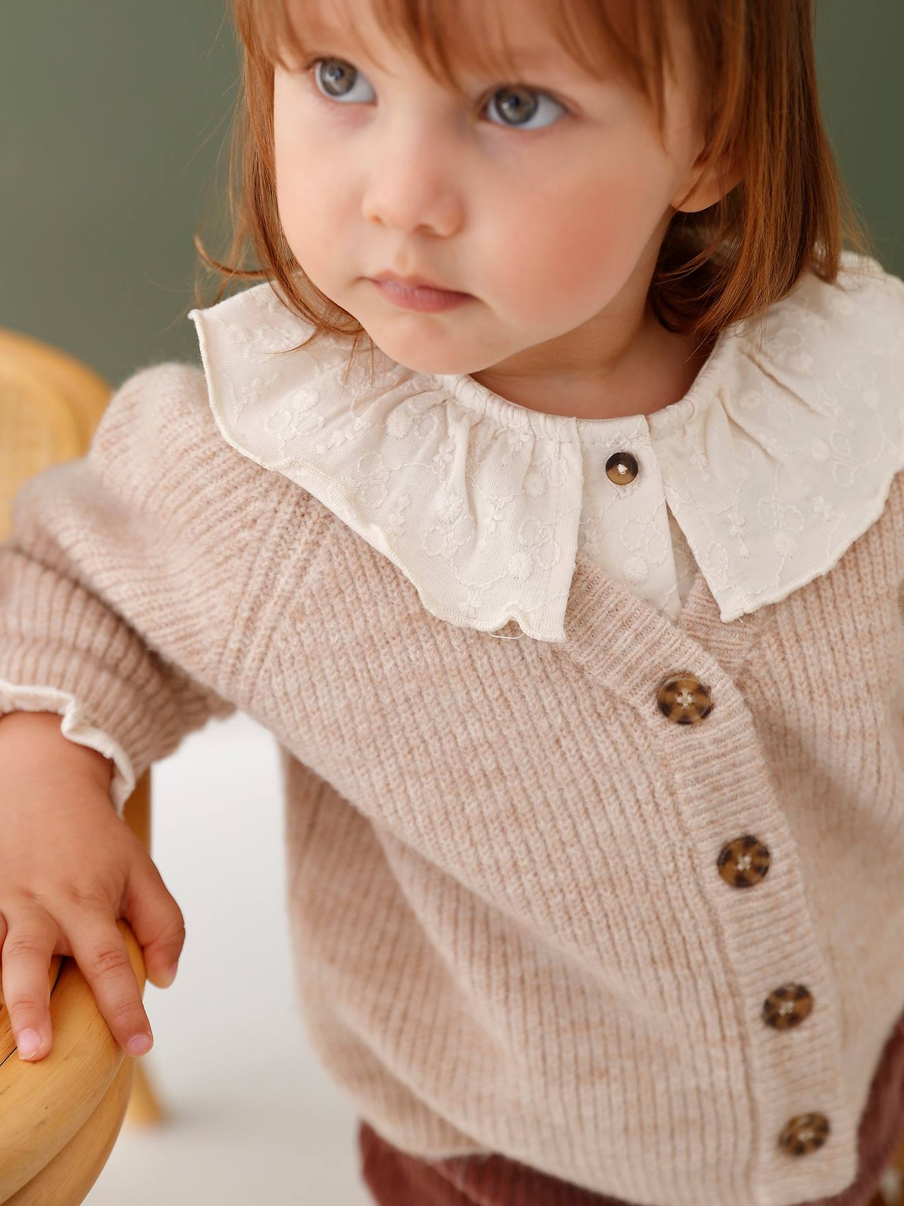 Gilet bébé en côtes perlées lilas