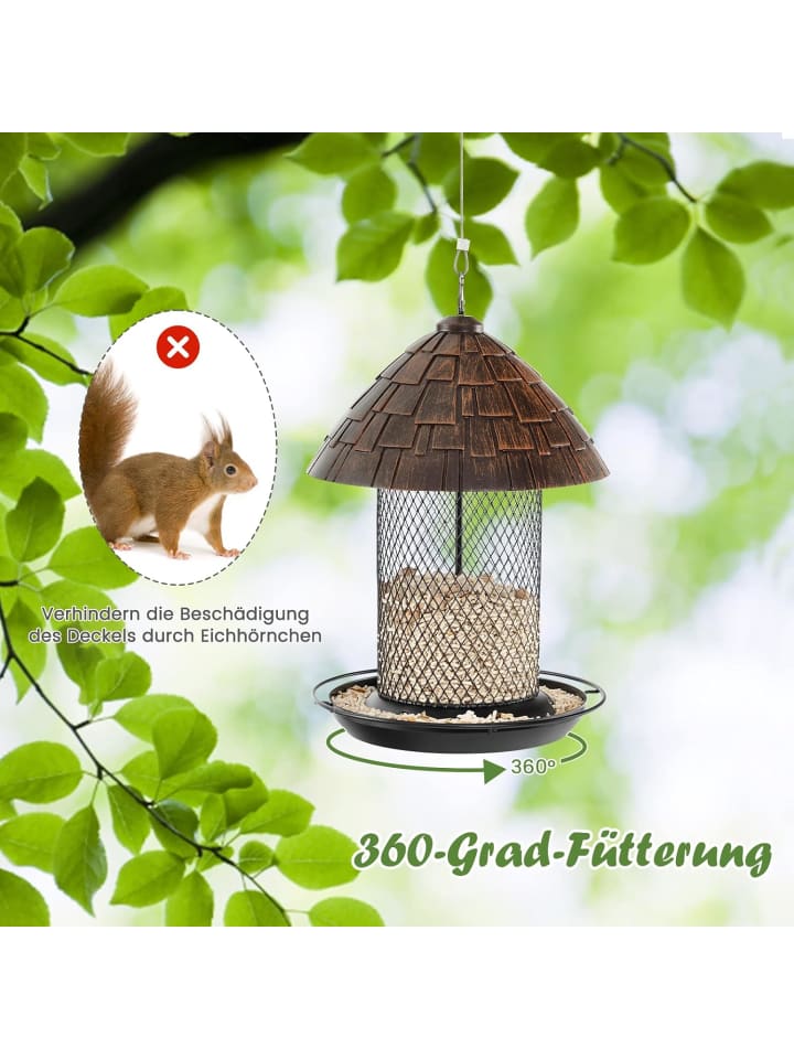 COSTWAY Vogelfutterhaus in Braun günstig kaufen onesize