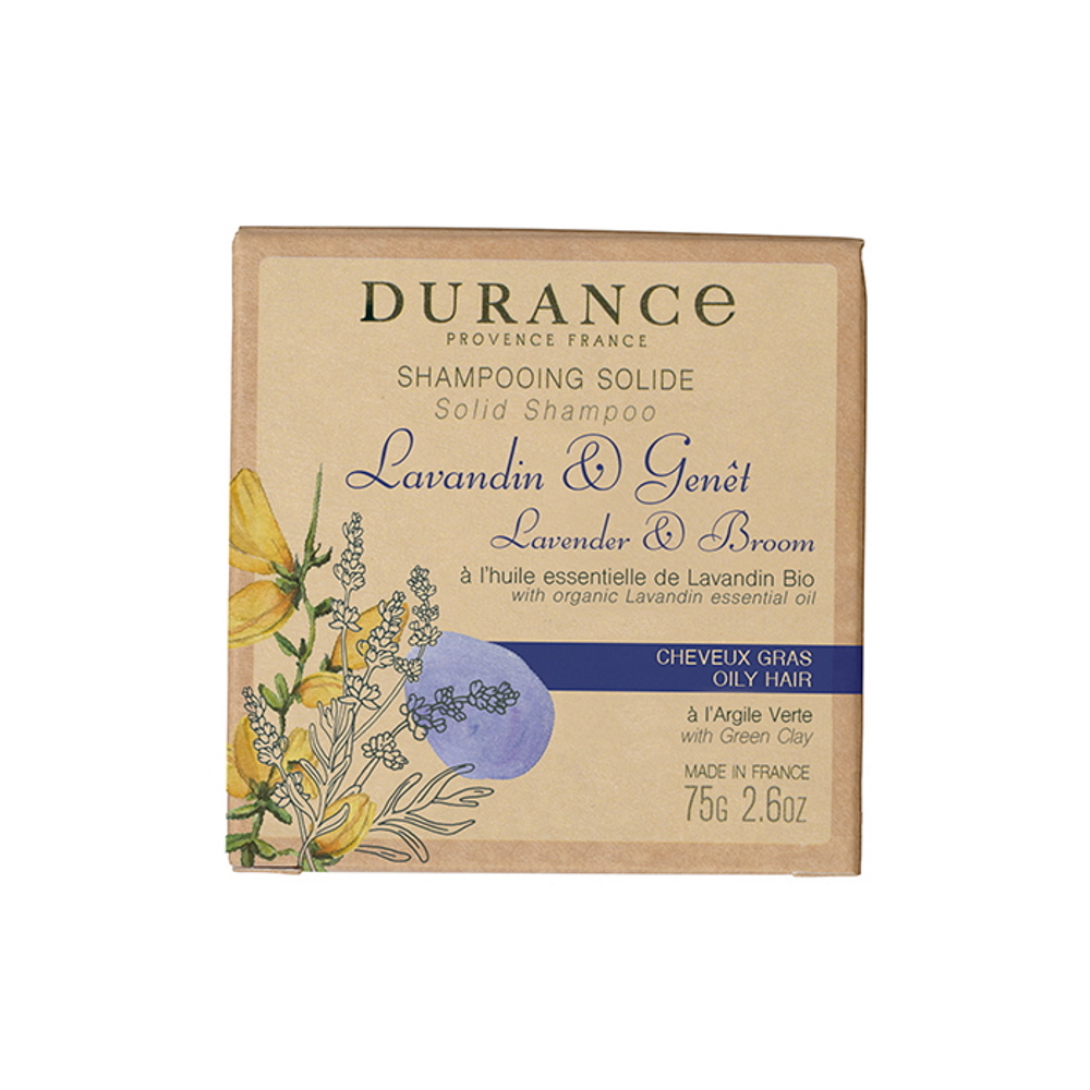 durance Lavandin Genêt Shampooing solide 75 gr cheveux gras