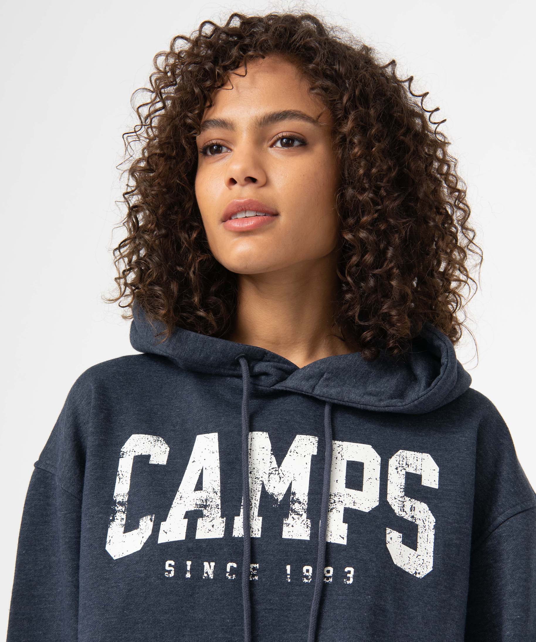 Sweat femme à capuche coupe courte - Camps United bleu fonce | GEMO
