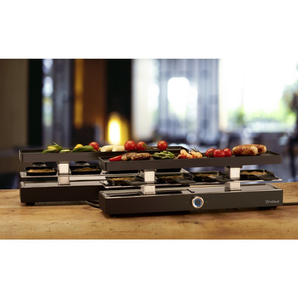 Trisa Raclette Trisa Style Connect Raclette 8 Pfännchen, Antihaftbeschichtung Schwarz