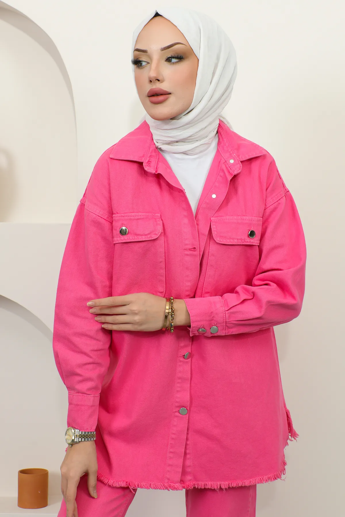 benguen  5718 Jacke und Hose mit Troddeln, 2er-Set, Rosa
