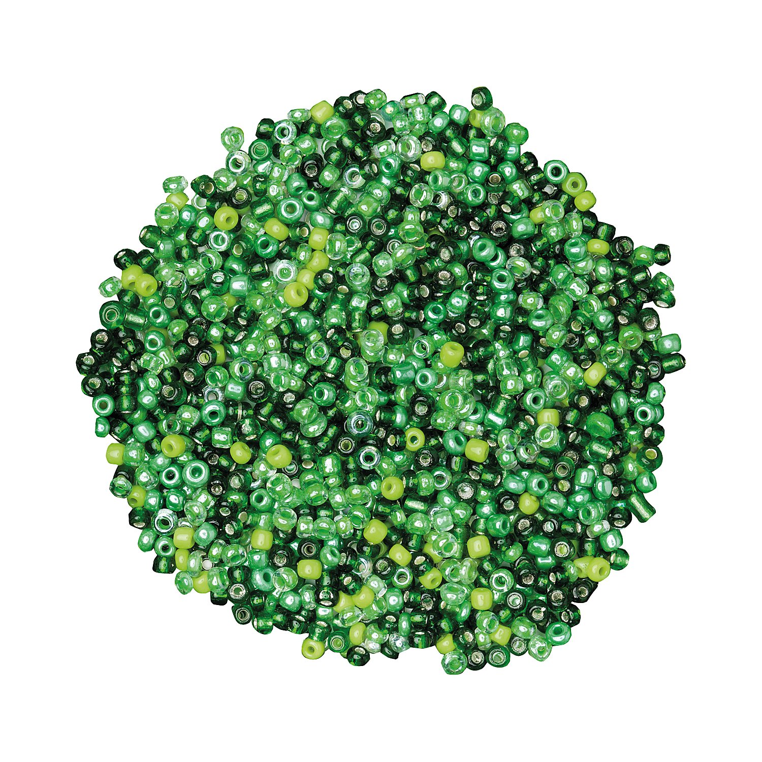 Rocailles-Perlen, Grüntöne, 2,5 mm Ø, 100 g