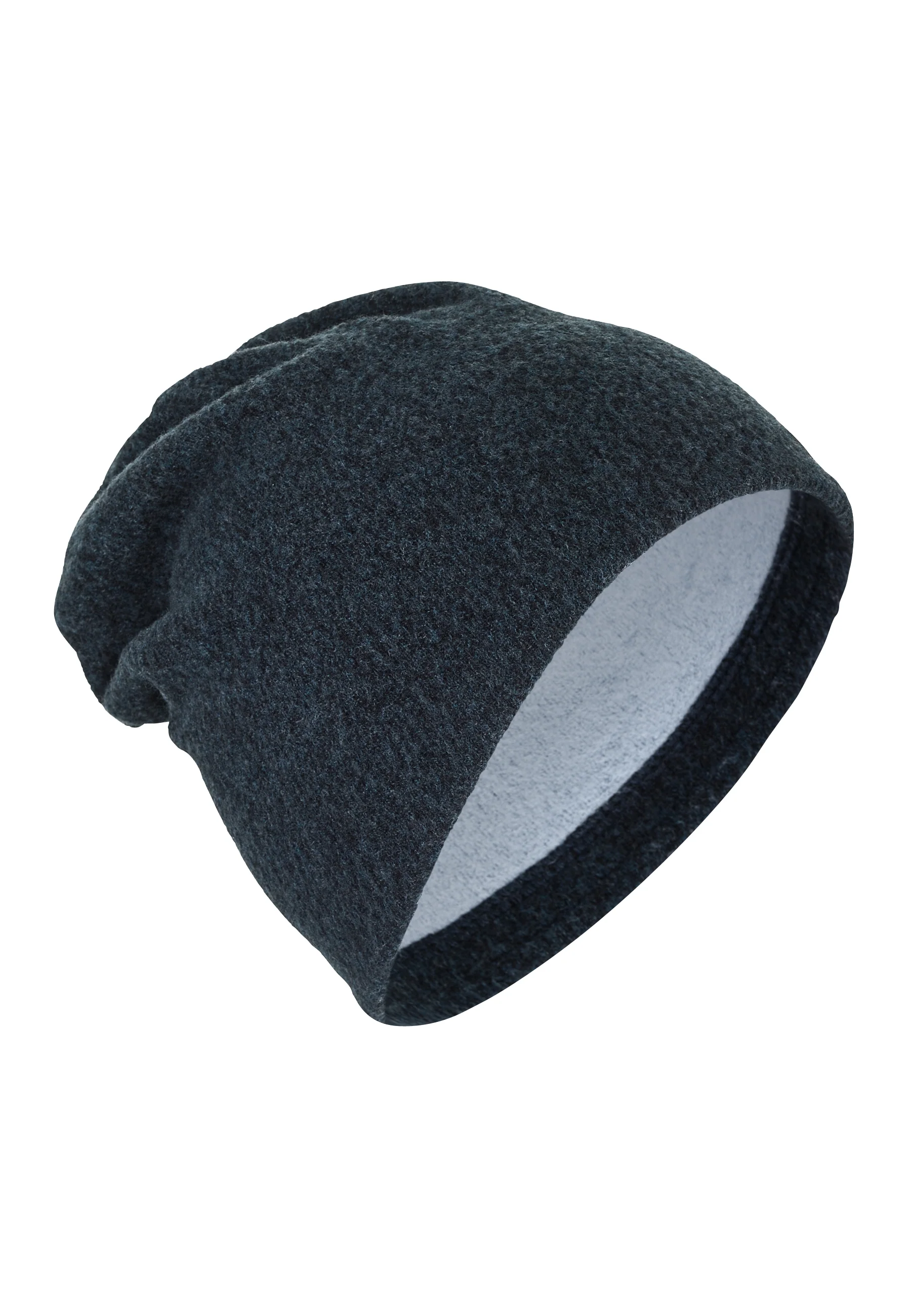 Slouch-Beanie aus Strickfleece Melange in 4 Farben