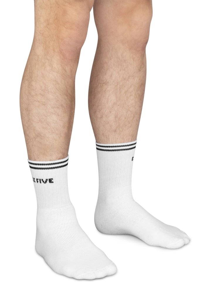 Circle Five 8 Paar Tennissocken in Weiß/Schwarz günstig kaufen