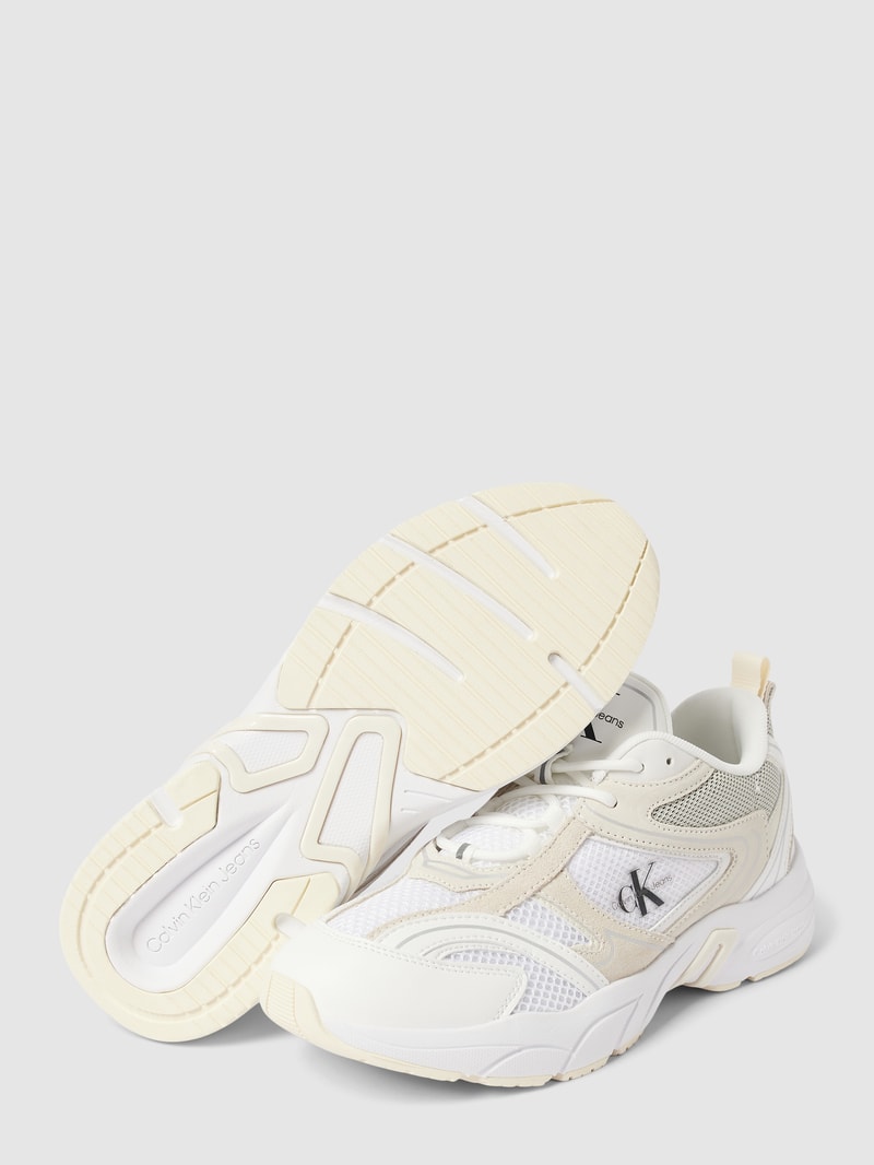 Chunky Sneaker mit Label-Details Modell 'RETRO TENNIS' in weiss
