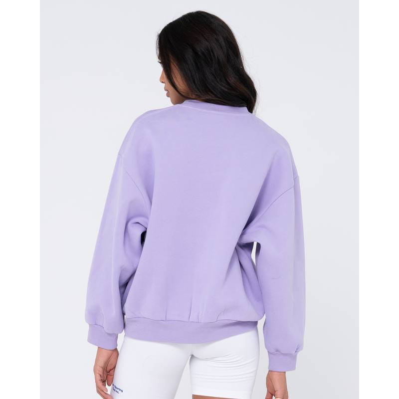 RUSTY RUSTY SCRIPT OVERSIZE CREW NECK FLEECE Rundhalspullover Damen