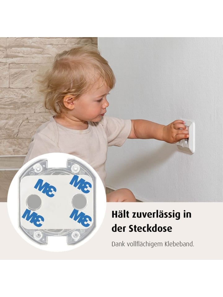 Reer [20 Stück] Steckdosenschutz klebbar in Transparent ab 0 Monate günstig kaufen onesize